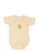 Geggamoja X Mrs Mighetto Bamboo Body S.s Bodies Short-sleeved Beige Ge...