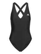 Adidas 3 Stripes Swimsuit Sport Swimsuits Black Adidas Sportswear