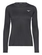 Impulse Core Ls Tee W Sport T-shirts & Tops Long-sleeved Black Mizuno