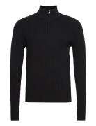 Simbbbilly Zip Knit Tops Knitwear Half Zip Jumpers Black Bruuns Bazaar