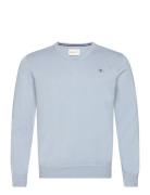 Classic Cotton V-Neck Tops Knitwear V-necks Blue GANT