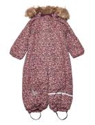 Snow Suit Aop Outerwear Coveralls Snow-ski Coveralls & Sets Pink Minym...