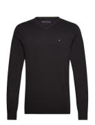 Classic Cotton V Neck Tops Knitwear V-necks Black Tommy Hilfiger