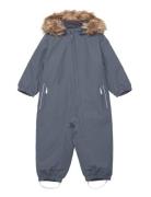 Coverall W. Fake Fur Outerwear Coveralls Snow-ski Coveralls & Sets Blu...