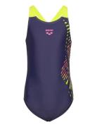 Girl's Arena Vortex Swimsuit V Back Black-Turquois Sport Swimsuits Nav...