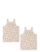 Esta Strap Top 2-Pack Tops T-shirts Sleeveless Beige That's Mine