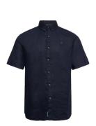 Linen Short Sleeve Shirt Designers Shirts Short-sleeved Navy Timberlan...