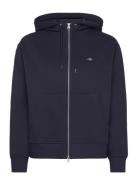 Shield Zip Hoodie Tops Sweat-shirts & Hoodies Hoodies Navy GANT