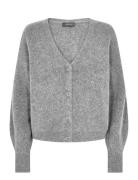 Mmthora V-Neck Knit Cardigan Tops Knitwear Cardigans Grey MOS MOSH