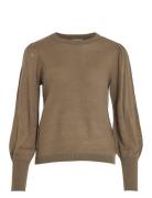 Viava L/S O-Neck Knit Pullover - Noos Tops Knitwear Jumpers Brown Vila