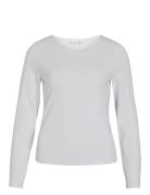 Vinora L/S O-Neck Top - Noos Tops T-shirts & Tops Long-sleeved White V...