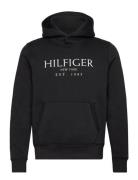 Big Hilfiger Hoody Tops Sweat-shirts & Hoodies Hoodies Black Tommy Hil...