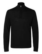 Slhtray Ls Knit Merino Half Zip Noos Tops Knitwear Half Zip Jumpers Bl...