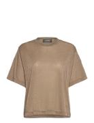 Kit Ss Tee Tops T-shirts & Tops Short-sleeved Brown MOS MOSH