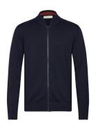 Knitted Bomber Jacket Bomberjakke Jakke Navy Tom Tailor