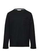 Long Sleeve Cotton T-Shirt Tops T-shirts Long-sleeved T-shirts Black M...