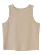 Nkfnakal Sl Short Top Noos Tops T-shirts Sleeveless Beige Name It