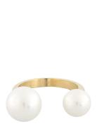 Next Pearl Ring G/White - L Ring Smykker Gold SNÖ Of Sweden