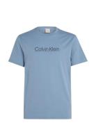 Raised Line Logo T-Shirt Tops T-shirts Short-sleeved Blue Calvin Klein