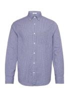 Reg Poplin Micro Gingham Shirt Tops Shirts Casual Blue GANT