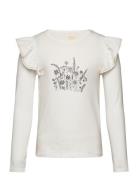 T-Shirt Ls Tops T-shirts Long-sleeved T-shirts White Creamie