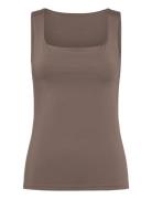 Billie Top Tops T-shirts & Tops Sleeveless Brown Rosemunde