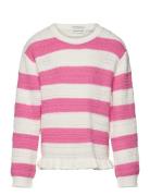 Knitted Striped Pullover Tops Knitwear Pullovers Pink Tom Tailor