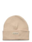 Inst Patch Beanie Accessories Headwear Beanies Beige Calvin Klein