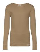 Plain Tee Ls Tops T-shirts Long-sleeved T-shirts Brown MarMar Copenhag...