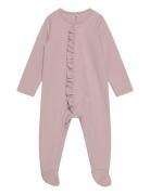 Baby Frilla Full Bodysuit Langermet Bodysuit Pink Gugguu