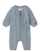 Nbmwrilla Wool Ls Knit Suit Langermet Bodysuit Blue Name It