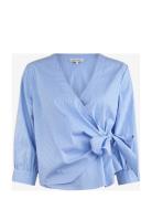 Meleca Tops Blouses Long-sleeved Blue Six Ames