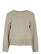 Vicassie O-Neck L/S Knit Top - Noos Tops Knitwear Jumpers Beige Vila