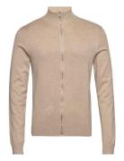 Ecovero L/S Zip Cardigan Tops Knitwear Full Zip Jumpers Beige Lindberg...