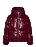 New York Glossy Puffer Jacket Fôret Jakke Burgundy Tommy Hilfiger