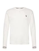 Uspa Granddad Cosimo Men Tops T-shirts Long-sleeved White U.S. Polo As...