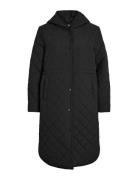 Vigalia L/S Hooded Coat Vattert Jakke Black Vila