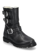 Boots - Flat - With Zipper Snørestøvletter Støvletter Black ANGULUS