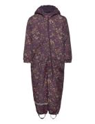 Snow Suit Aop Outerwear Coveralls Snow-ski Coveralls & Sets Purple Mik...