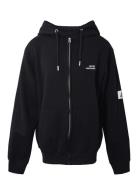 Zip Sweat Cardigan W/Label Tops Sweat-shirts & Hoodies Hoodies Black H...