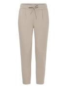 Ihkate Pa Cropped Bottoms Trousers Straight Leg Beige ICHI