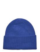 Fold Rib Cap Accessories Headwear Beanies Blue Davida Cashmere