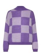 Kiana Knit Sweater Tops Knitwear Jumpers Purple Noella