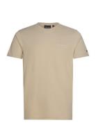 Embroidered T-Shirt Tops T-shirts Short-sleeved Beige Lyle & Scott