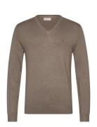 Eco Vero V-Neck Jumper Tops Knitwear V-necks Brown Lindbergh