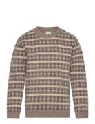 Lambswool Sweater Tops Knitwear Pullovers Brown FUB