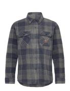 Bowery L/S Arctic Stretch Flee Tops Overshirts Navy Brixton