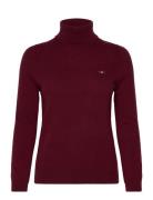 Extrafine Lambswool Blend Rollneck Tops Knitwear Turtleneck Burgundy G...