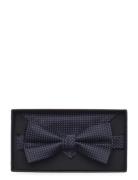 Polyester Bow Tie With Dots Sløyfe Navy Lindbergh Black