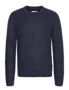 Pullover Tops Knitwear Round Necks Navy Blend